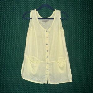 Flax Cream Linen Sleeveless Top